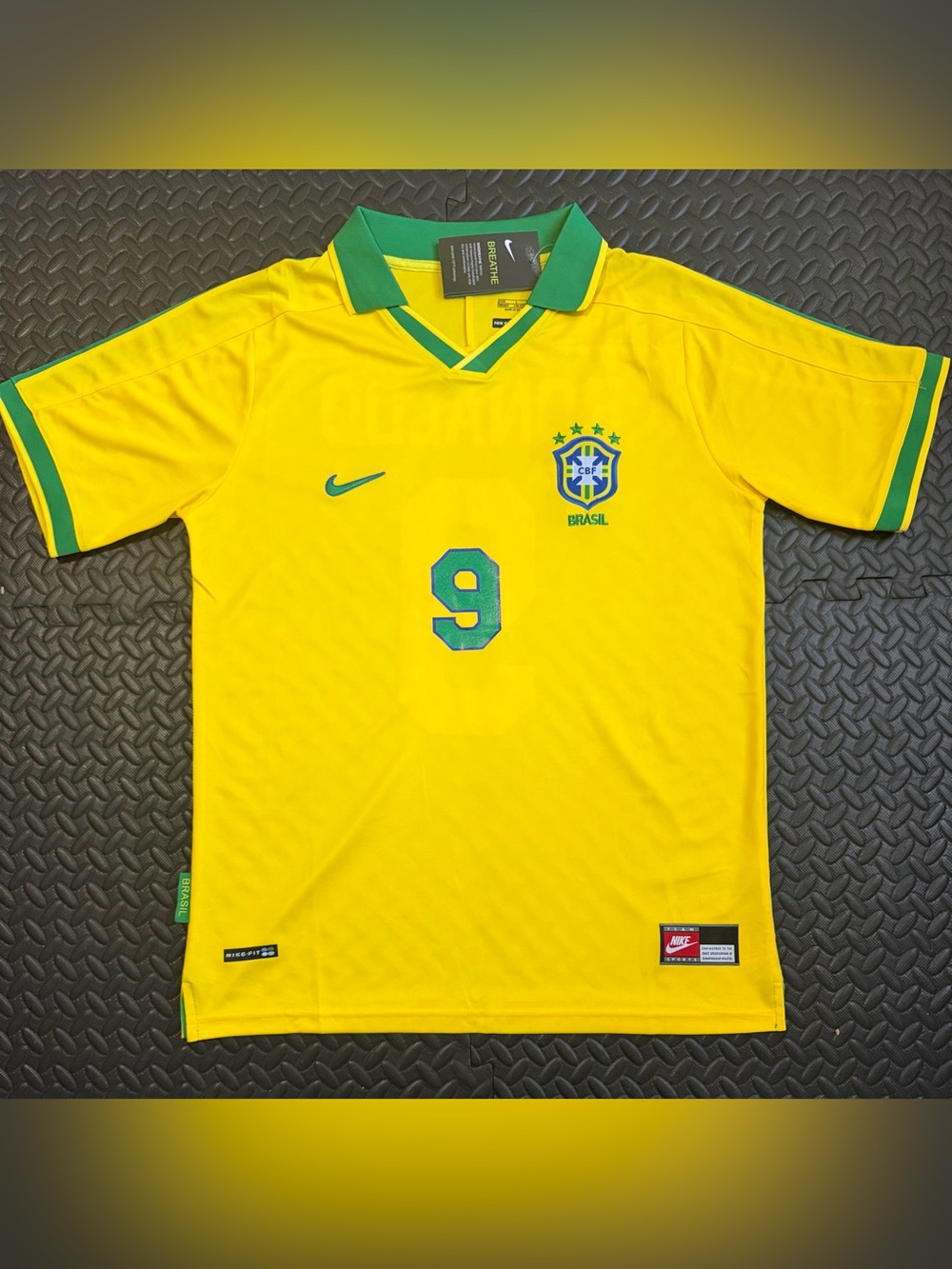 Ronaldo Nazario Brazil Retro Jersey #9 Vintage shirt 1997